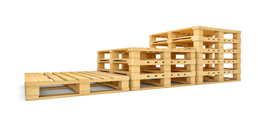 Fototapeta premium Stair of new wooden pallets