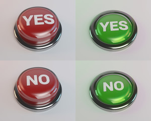 green and red yes no buttons