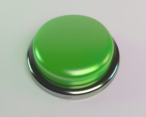 3D rendering green blank button
