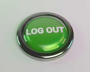 3D rendering green log out button
