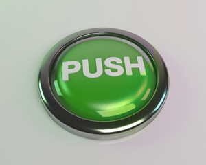 3D rendering green push button