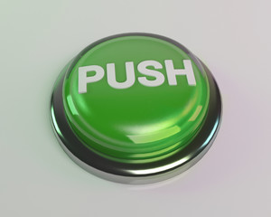 3D rendering green push button