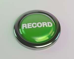 3D rendering green record button