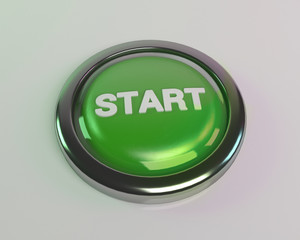 3D rendering green start button