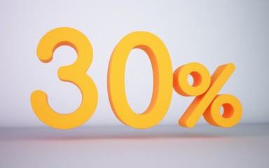 3d rendering yellow 30 percentage