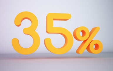 3d rendering yellow percentage