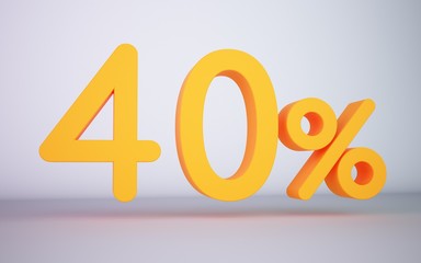 3D rendering yellow 40 percentage