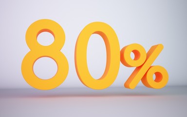 3D rendering yellow 80 percentage