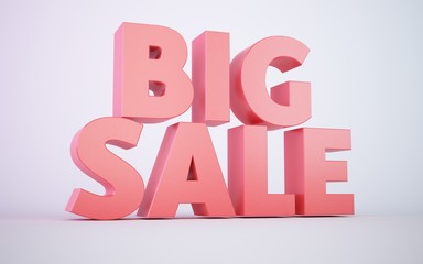 3D rendering big sale illustration 