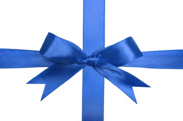 Shiny blue satin ribbon