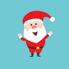 Happy Santa Claus character. Flat style illustration.