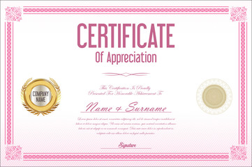 Certificate template retro design