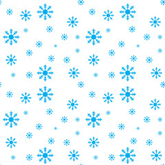 Snowflake christmas and new year seamless pattern vector illustration. Horizontal and vertical continuous looping background