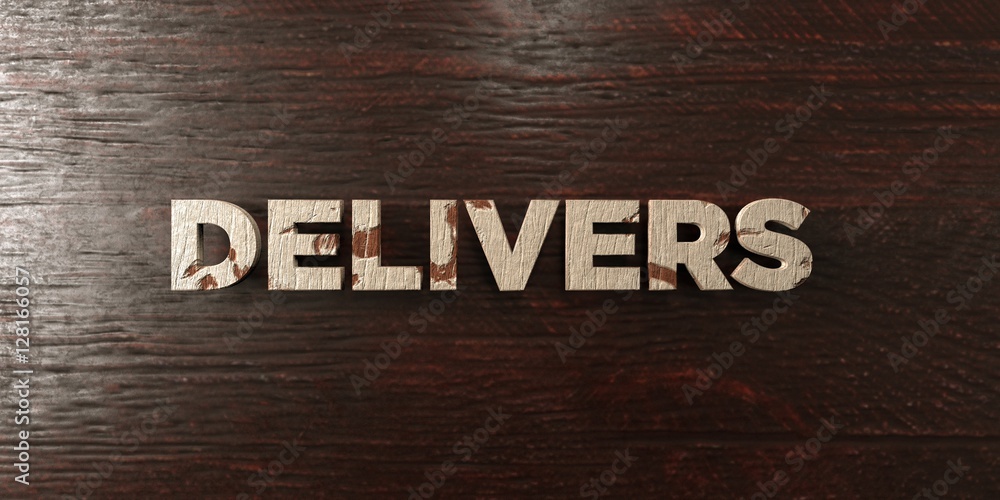 Fototapete delivers - grungy wooden headline on maple - 3d rendered royalty free stock image. this image can be