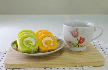 Jamroll cake dessert