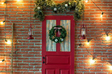 Christmas photo zone in vintage style