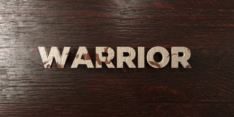 Fototapeta premium Warrior - grungy wooden headline on Maple - 3D rendered royalty free stock image. This image can be used for an online website banner ad or a print postcard.