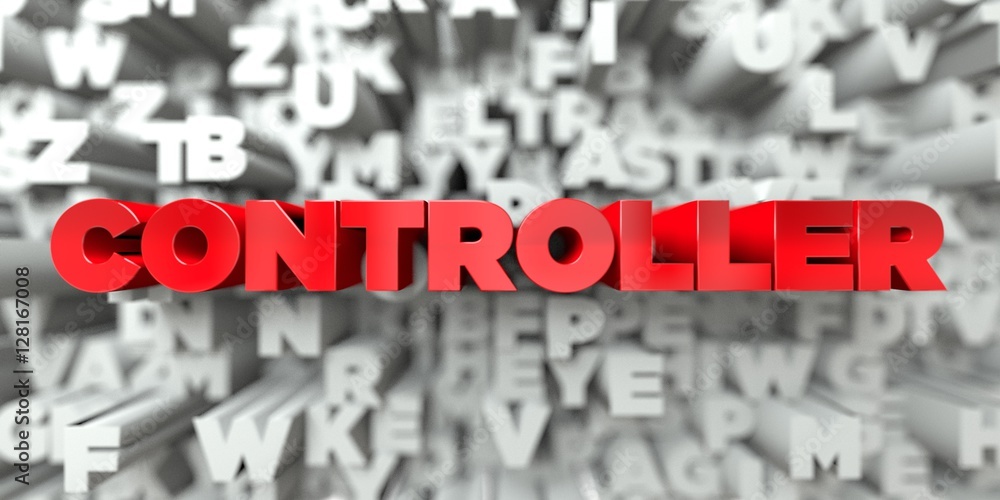 Fototapete controller - red text on typography background - 3d rendered royalty free stock image. this image ca