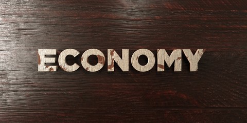 Economy - grungy wooden headline on Maple  - 3D rendered royalty free stock image. This image can be used for an online website banner ad or a print postcard.