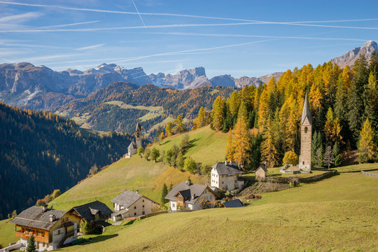 Wengen village, South Tyrol, Italy