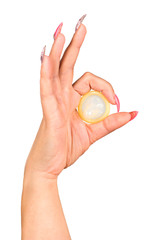 Condom in hand