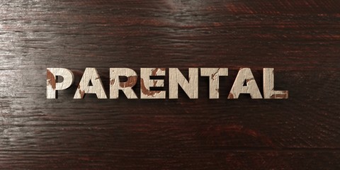 Parental - grungy wooden headline on Maple  - 3D rendered royalty free stock image. This image can be used for an online website banner ad or a print postcard.