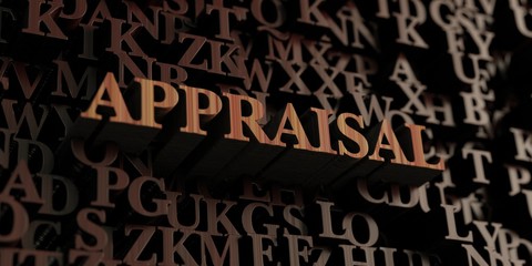 Appraisal - Wooden 3D rendered letters/message.  Can be used for an online banner ad or a print postcard.