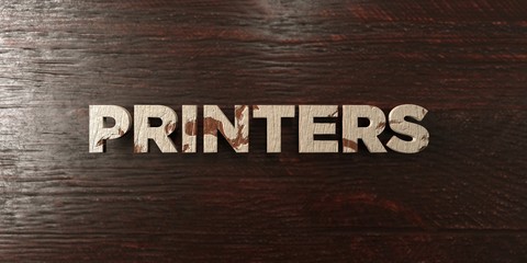 Printers - grungy wooden headline on Maple  - 3D rendered royalty free stock image. This image can be used for an online website banner ad or a print postcard.