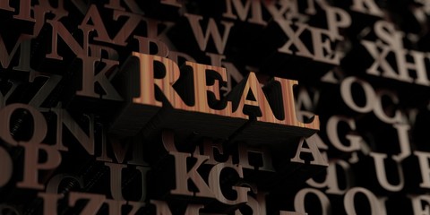 Real - Wooden 3D rendered letters/message.  Can be used for an online banner ad or a print postcard.