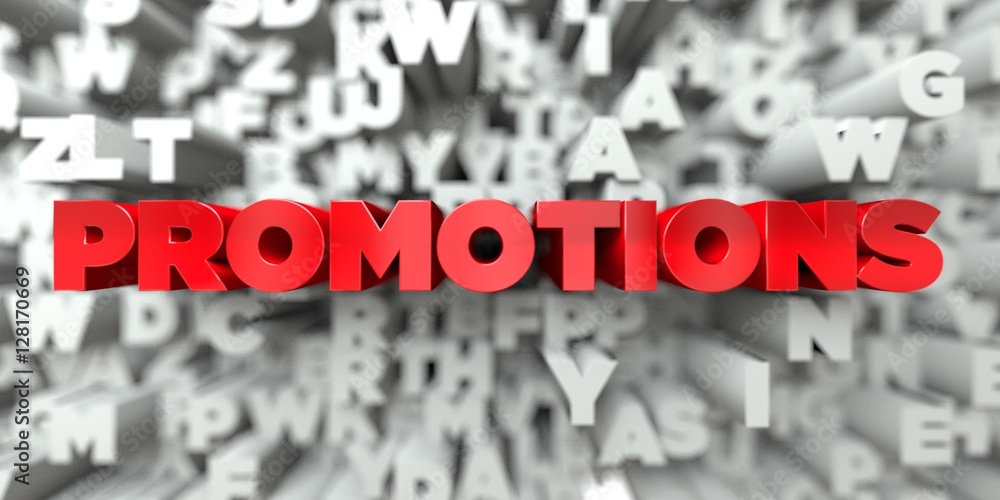 Fototapete promotions - red text on typography background - 3d rendered royalty free stock image. this image ca