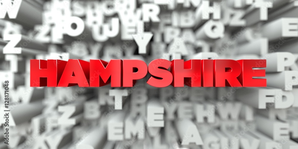 Fototapete hampshire - red text on typography background - 3d rendered royalty free stock image. this image can
