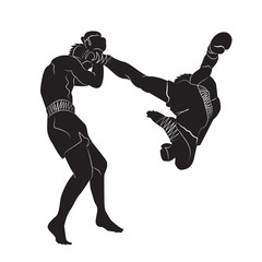 Muay Thai, Thai Boxing, designed using grunge brush on splash blood background graphic