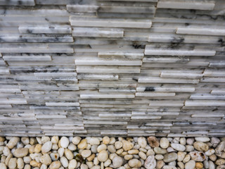 small stone and grey marbel stone texture brick wall