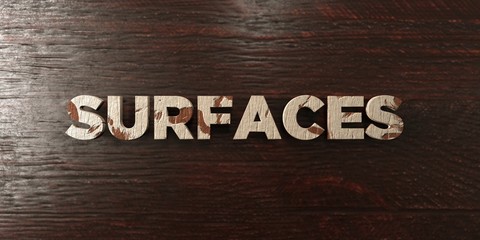 Surfaces - grungy wooden headline on Maple  - 3D rendered royalty free stock image. This image can be used for an online website banner ad or a print postcard.