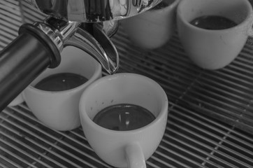 Barista making a cup of coffee