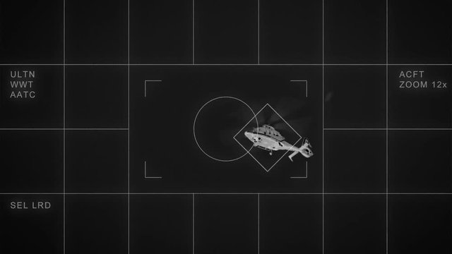 animation compositing of tracking a chopper with thermal imaging equipment