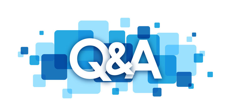 "Q&A" blue overlapping vector letters icon
