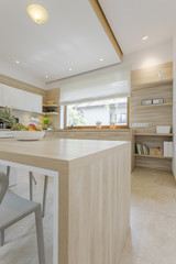 Airy kitchen filled with shades of beige
