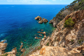 Summer sea rocky coast view (Spain).