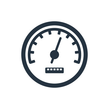 speedometr, odometer isolated icon on white background, auto ser