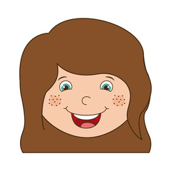 Girl cartoon icon. Kid childhood little people and person theme. Isolated design. Vector illustration