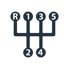 speed shifter, Automatic transmission, isolated icon on white ba