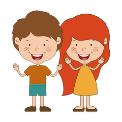 Boy and girl cartoon icon. Kid childhood little people and person theme. Isolated design. Vector illustration