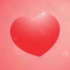 A red heart with the glittering splendor.