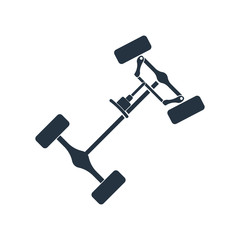 chassis, steering rack, isolated icon on white background, auto