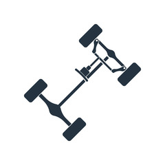 chassis, steering rack, isolated icon on white background, auto