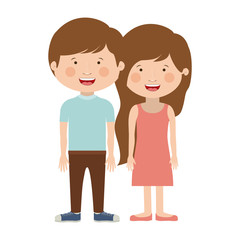 Boy and girl cartoon icon. Kid childhood little people and person theme. Isolated design. Vector illustration