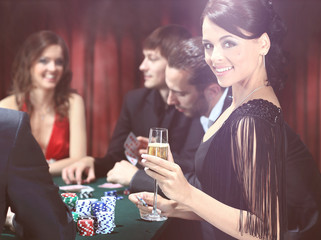 Young people have a good time in casino