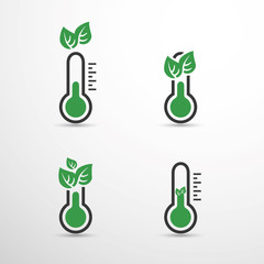 Global Warming, Ecological Problems And Solutions - Thermometer Icon Designs