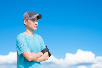 sport man look somewhere